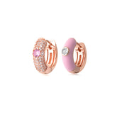 Silver Versatile Hoop, Rose Gold Plating, Natural White Topaz + Give Fun Gift
